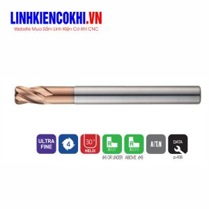 Dao phay bo góc 4 me cắt cổ dài 70HRC ZR724 Widin