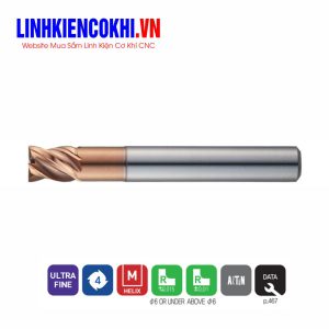 Dao phay lệch me 4 lưỡi cắt bo góc có cổ 70HRC ZS204 Widin