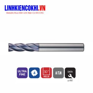 Dao phay ngón phẳng 4 me 30~50HRC ZM504 Widin