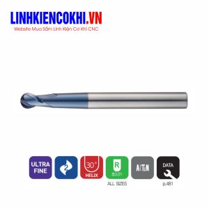 Dao phay cầu 2 me cổ côn 30~50HRC DB532 Widin