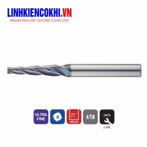 Dao phay côn đầu phẳng 4 me 30~50HRC TPRE4-100 Widin