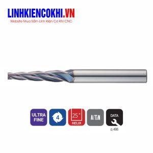 Dao phay côn đầu phẳng 4 me 30~50HRC TPRE4-200 Widin