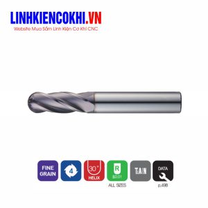 Dao phay cầu 4 me cán ngắn 10~30HRC TXB204 Widin
